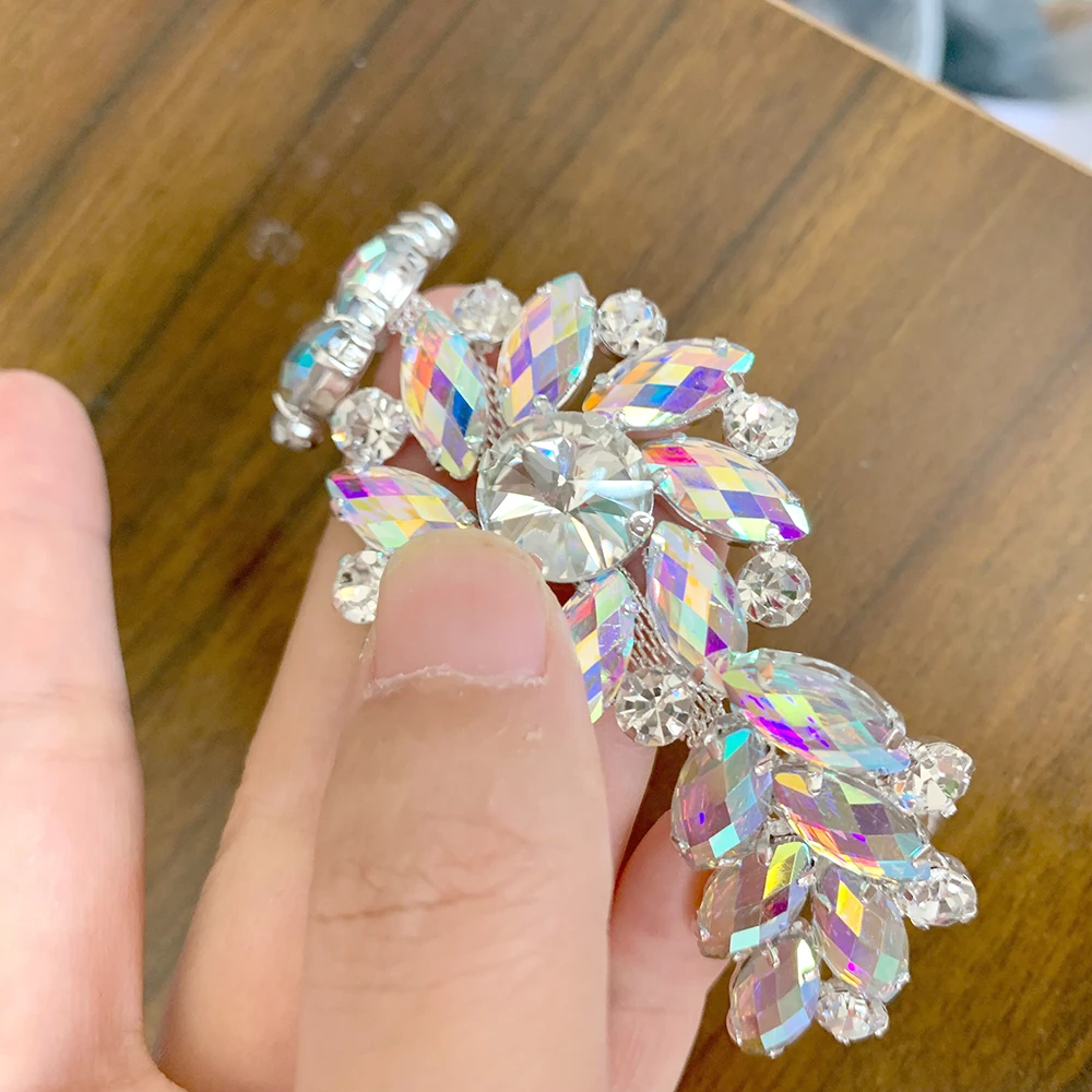 S образный цветочный стилус серебряная основа пришивной пояс со стразами для