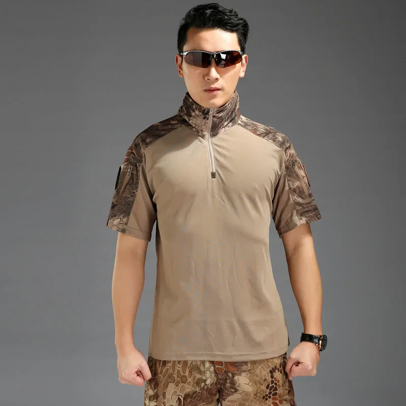 Мужская рубашка с коротким рукавом из полиэстера/хлопка тактическая футболка TDU