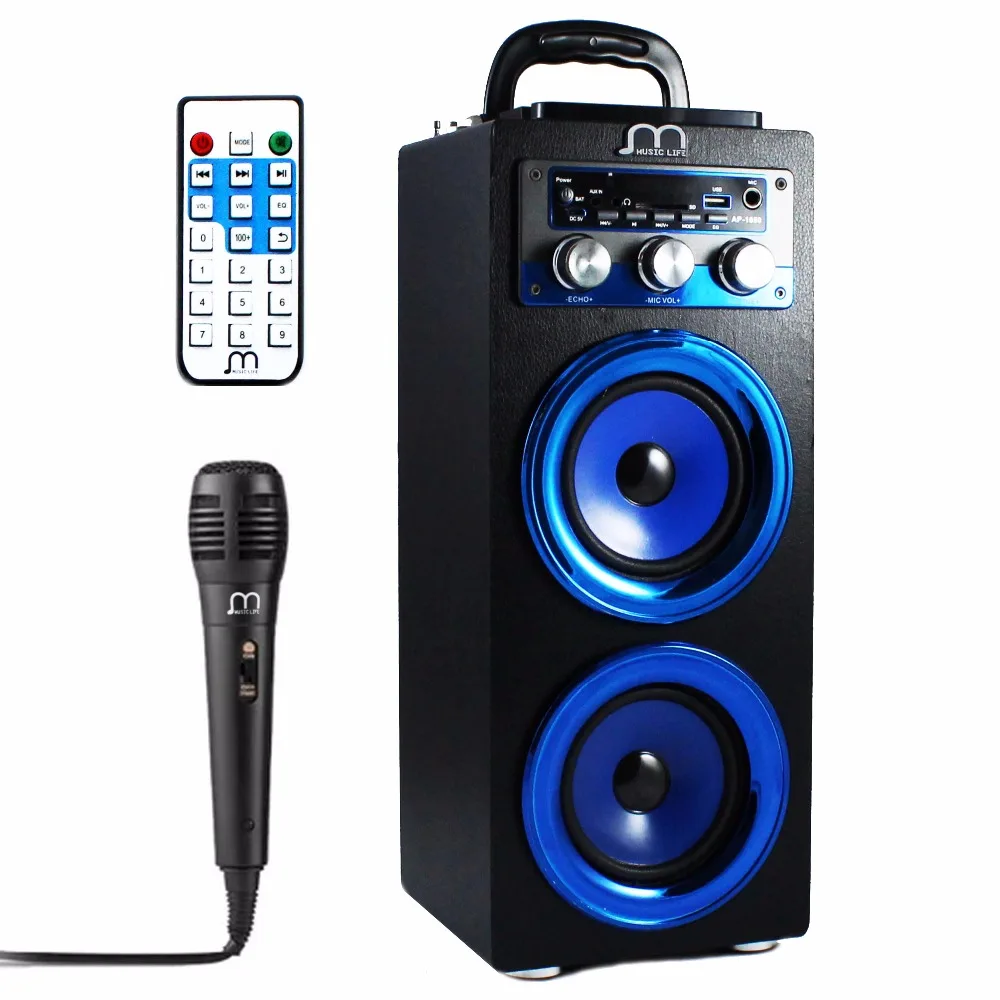 Bluetooth караоке Динамик с микрофоном FM радио MP3 высокое Мощность Портативная