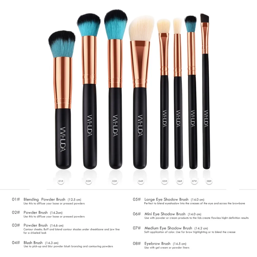 VVHUDA Beauty Makeup 8 шт. набор кистей профессиональных эфирных средств косметический