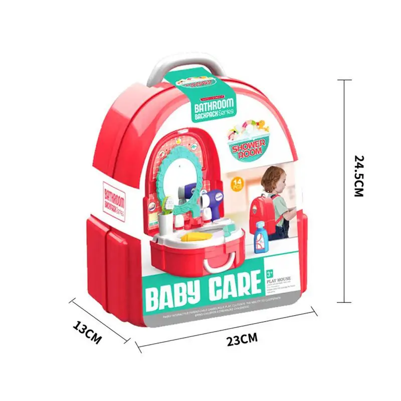 

New Children's Simulation Jewelry Dressing Table Toothbrush Tool Set Kitchen Tableware Play House Backpack Box Toys For Kids Toy