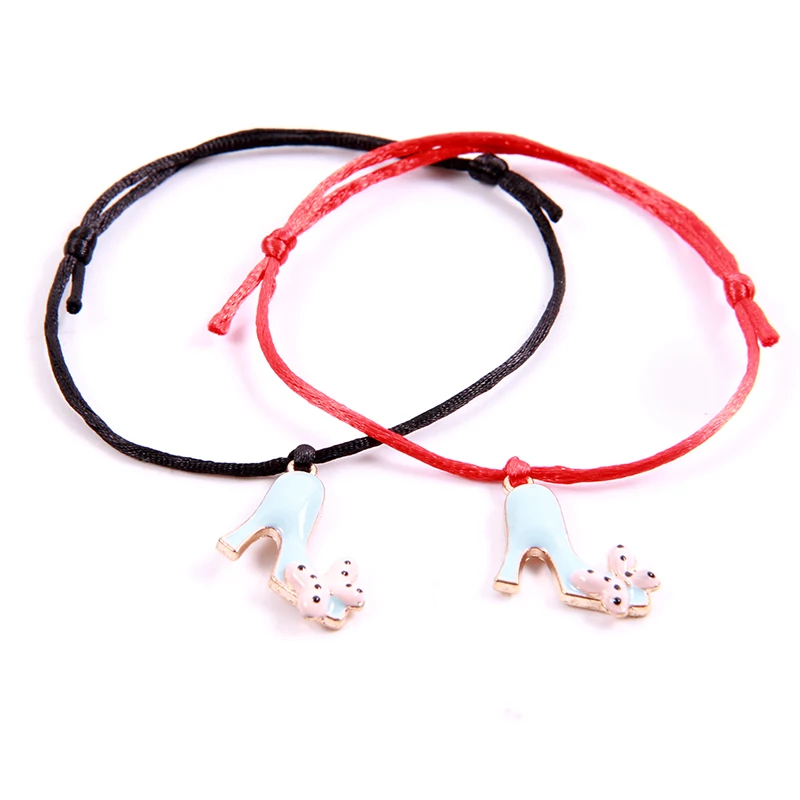 2 шт./компл. браслет с красной шнуровкой для влюбленных обувь на высоком каблуке