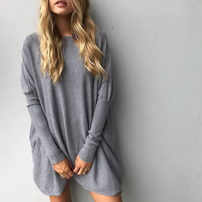 S-XXXL Женская мода Осень Зима Повседневная Длинная футболка женская с длинным