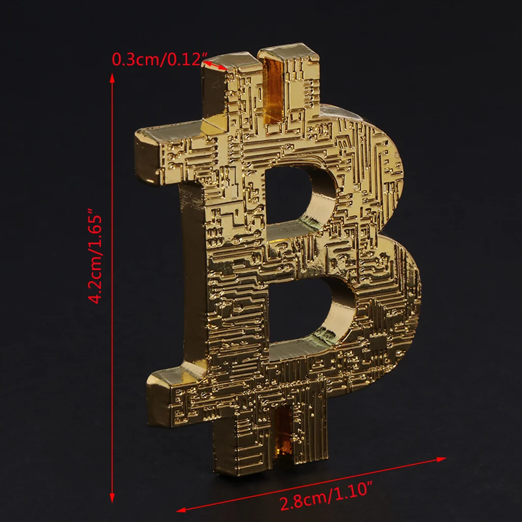 Элегантная памятная монета 3D в форме Биткоин полые коллекция подарок BTC сплав