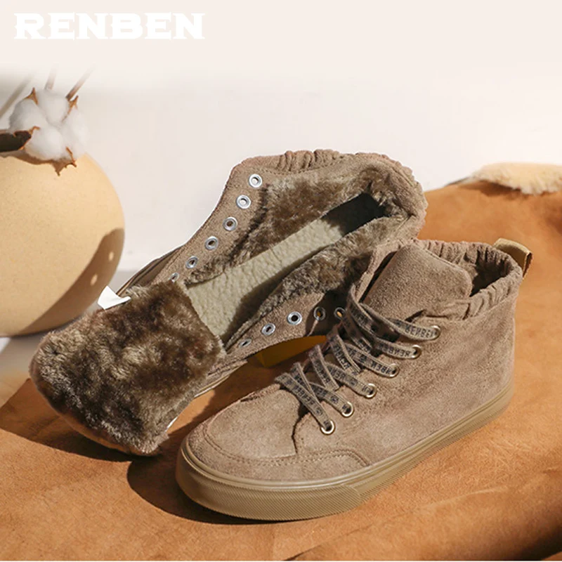 2018 сохраняющие тепло ботинки плюшевые ботильоны модные женские зимние зимняя