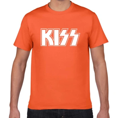 Новая футболка Kiss End of The Road Tour, Мужская футболка размера плюс, рок-группа, Мужская футболка, хлопок, Повседневная футболка, Мужская Уличная одежда, топы - Цвет: orange