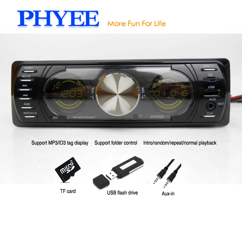 Bluetooth автомобильный радиоприемник 1 Din USB MP3 аудио плеер Dual Экран TF пульты