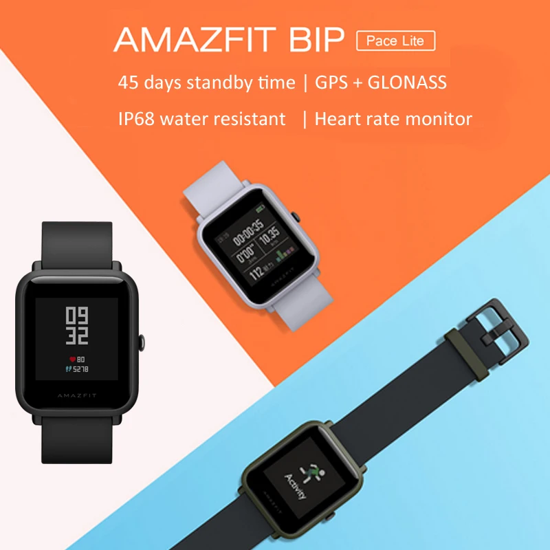 100% Xiaomi Amazfit Bip Смарт часы 45 дней Срок службы батареи Huami gps сердечного ритма