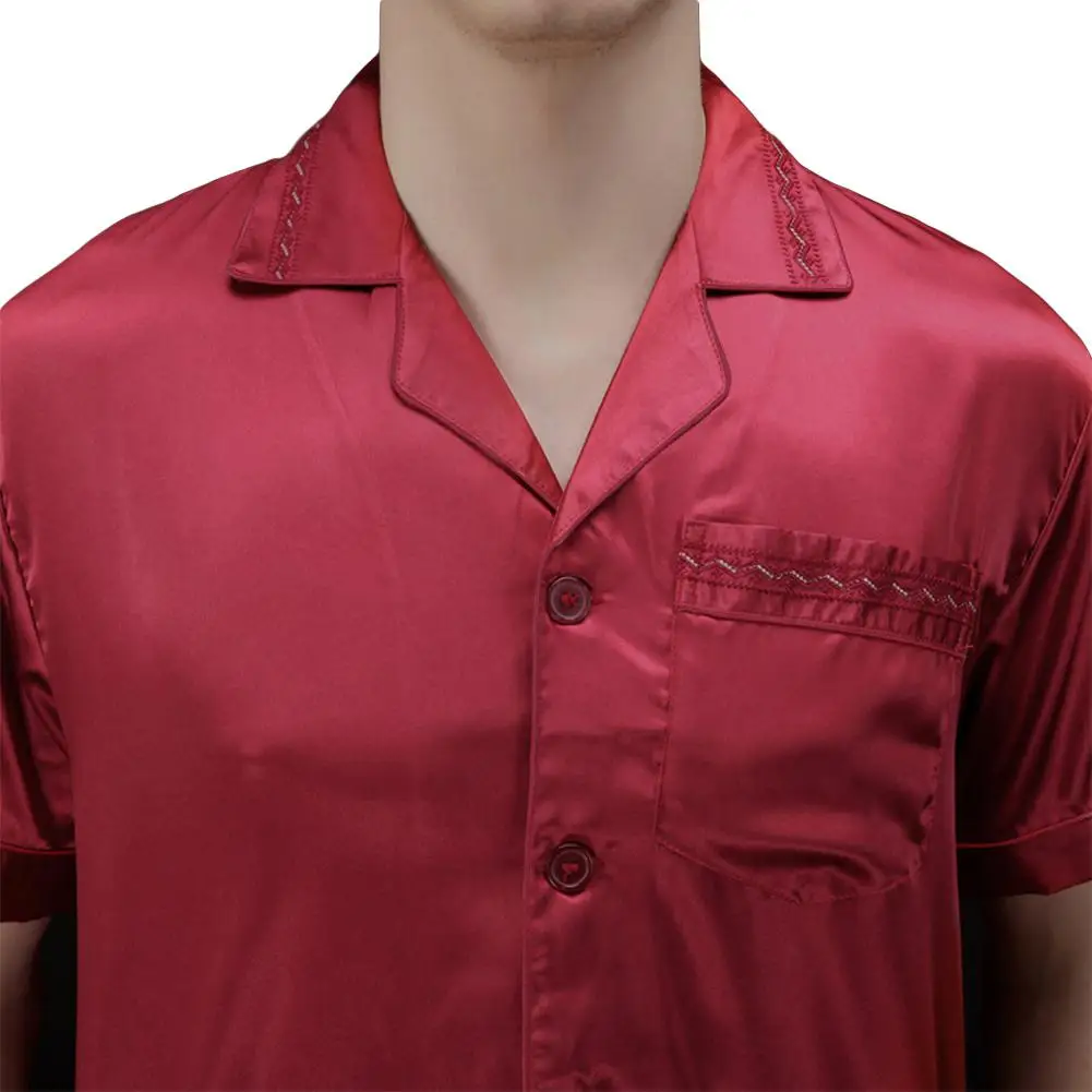 Мужские пижамные комплекты из натурального шелка удобные чистого элегантные