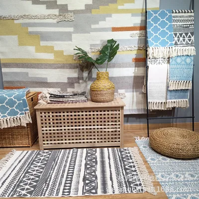 Ковер Kilim для гостиной из 100% хлопка индейский ковер с геометрическим узором в