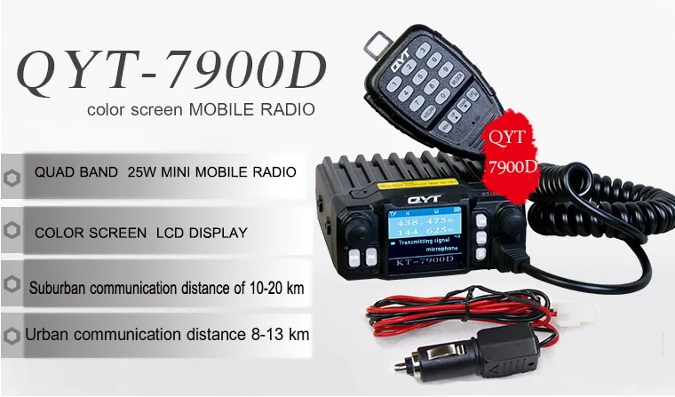 Qyt kt-7900D tetra Автомобильная радиостанция walkie talkie колонки comunicador Интерком УФ Охота 10 км колонка