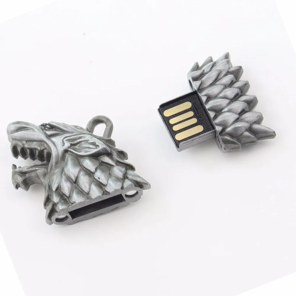 Новая мода новая Игра престолов STARK sigil Direwolf USB флешка брелки кольцо фильм