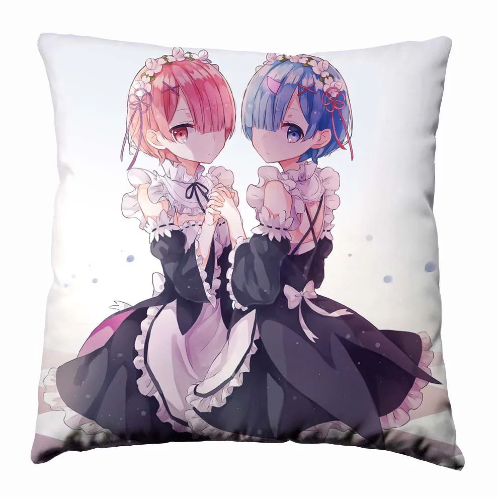 19 Аниме Манга Re Zero kara Hajimeru Isekai Seikatsu подушка 40x40 см наволочка сиденье постельные принадлежности Подушка 010 - Цвет: 19