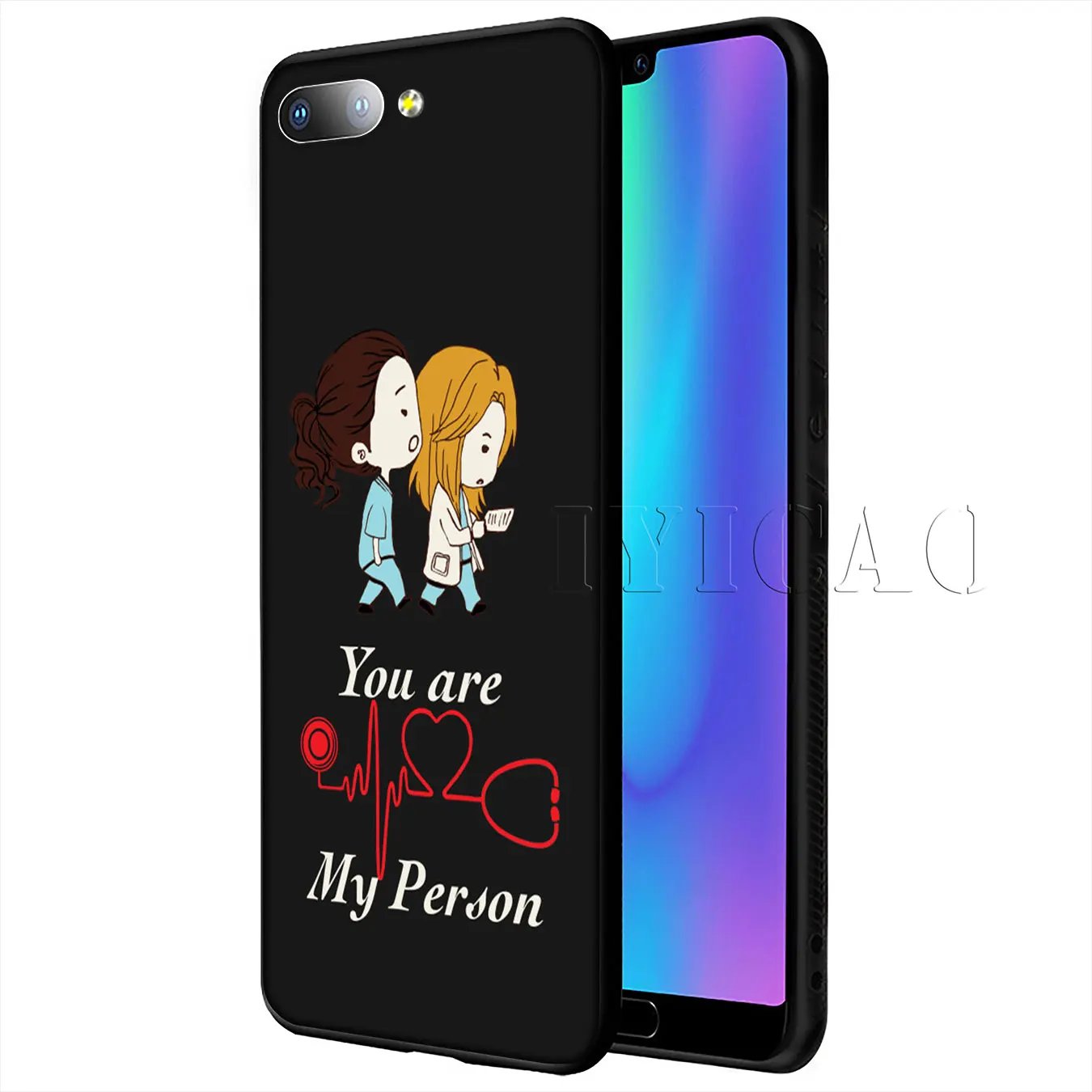 Лидер продаж мягкий чехол IYICAO по анатомии greys для Huawei P20 Pro P10 P8 P9 P30 Lite Mini 2017 P Smart 2019