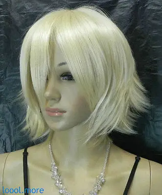 Jf и FY &gt&gt изысканный светлый блондин короткие прямые волосы косплей|cosplay hair|wig