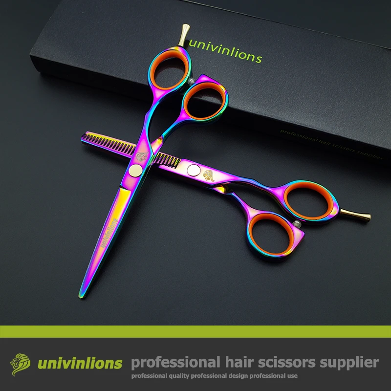 

5.5" 440C rainbow shears japan hair scissors hairdresser barber razor scissors hairdressing scissors for sale ciseaux coiffure