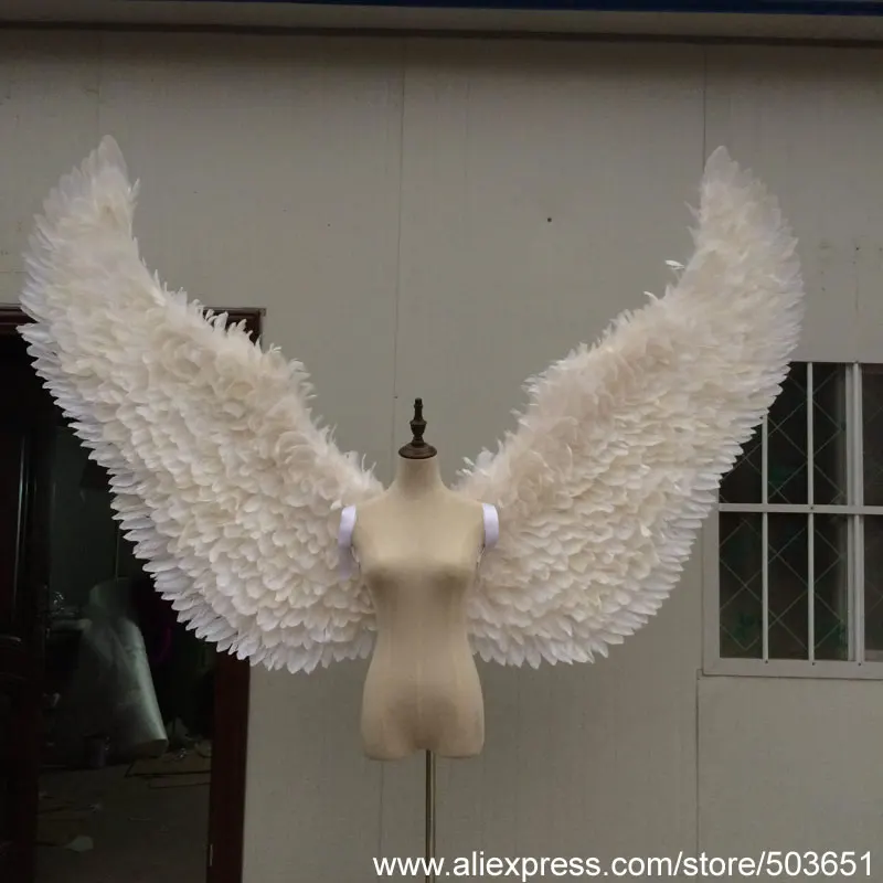 

Pure handmade high quality white angel wings DIY wedding decoration Cosplay supplies Personal photo shoot props feather series