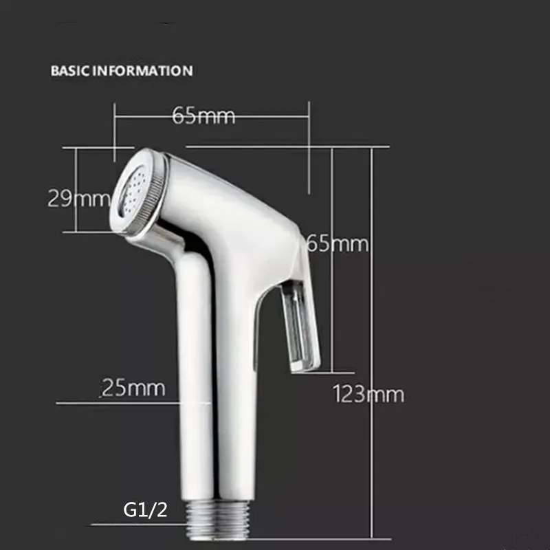 

LIUYUE Bidet Spray Gun Chrome ABS Handheld Bathroom Toilet Bidet Shower Spray Gun Nozzle With Telephone Shower Hose Shattaf