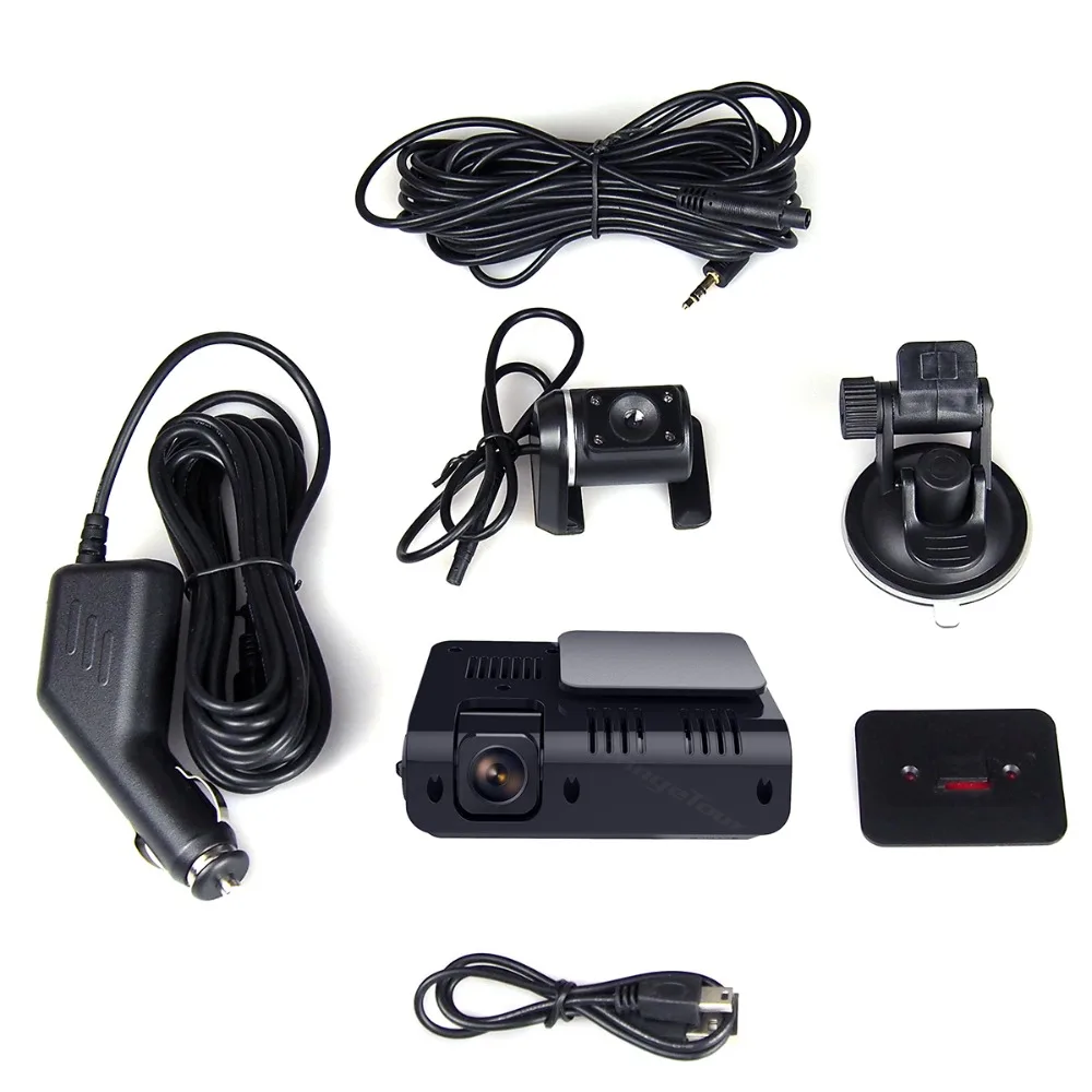 Двойной объектив Скрытая Автомобильный регистратор DVR B11 плюс видеорегистратор с