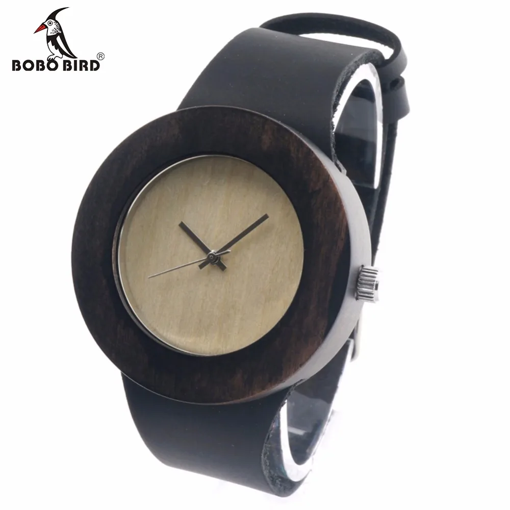 Женские круглые часы с ремешком из натуральной кожи в классическом стиле|watch