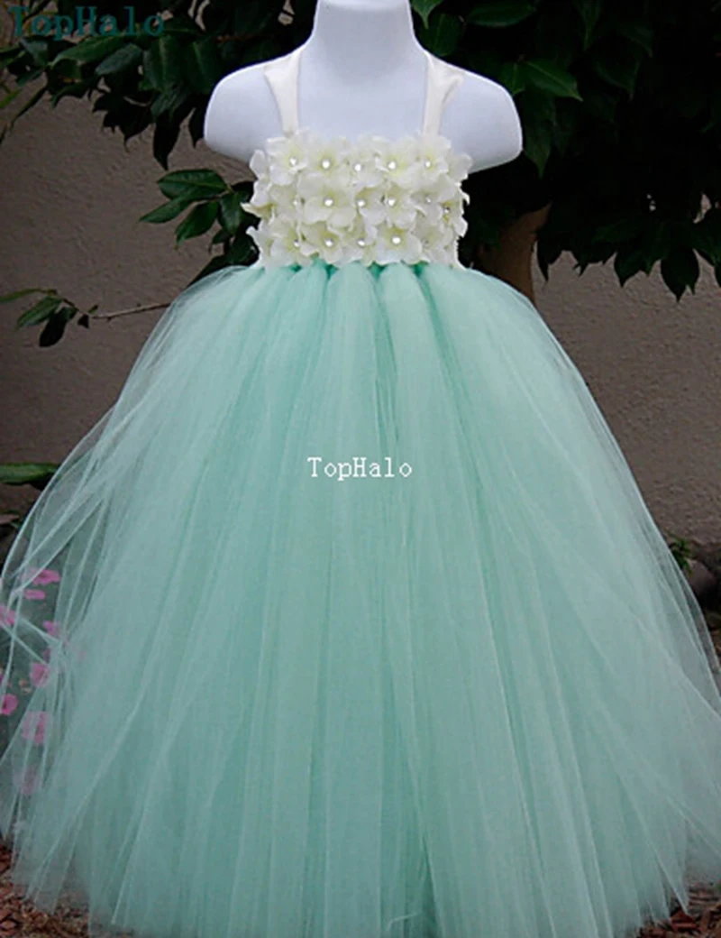 Cute Baby Tutu Dress Ball Gown Tulle Flower Girl Dresses Long Princess Pageant Petals Children's Clothing Kids Birthday | Свадьбы и