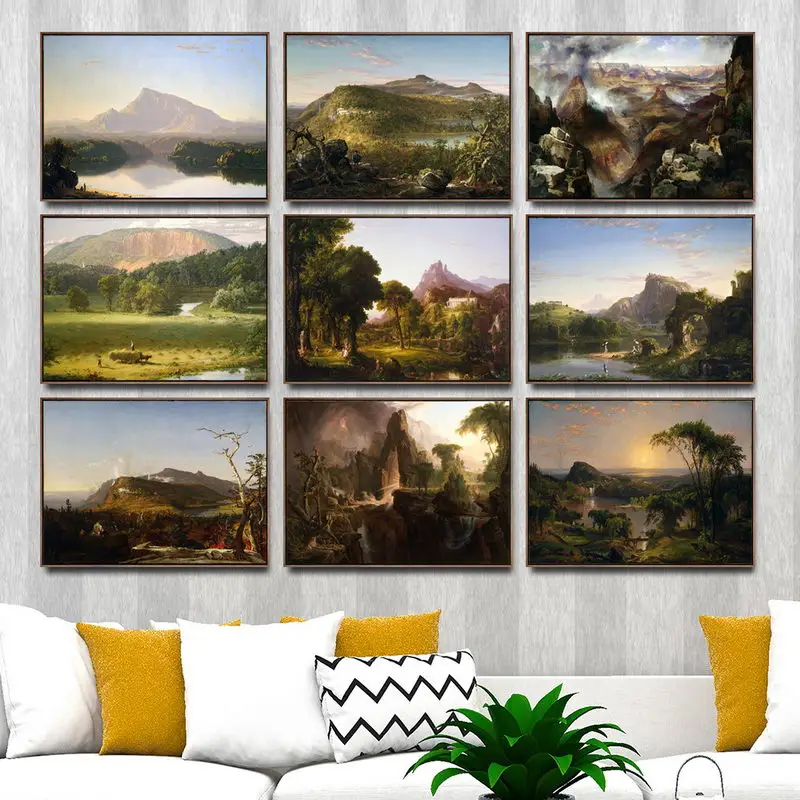 

Home Decoration Art Wall Pictures Fro Living Room Poster Print Canvas Paintings American Albert Bierstadt Landscape Mountain