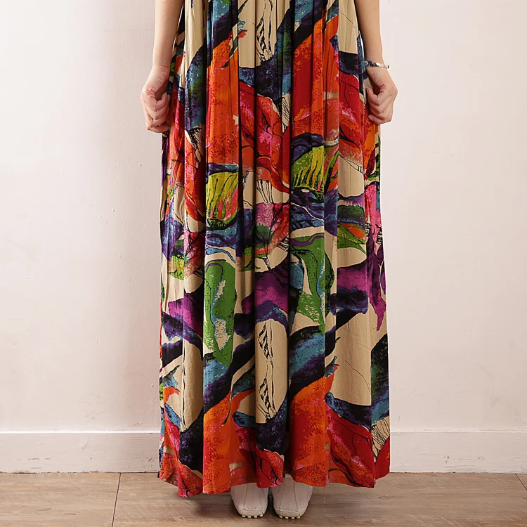 2019 новое летнее винтажное женское богемное платье с коротким рукавом Famle из