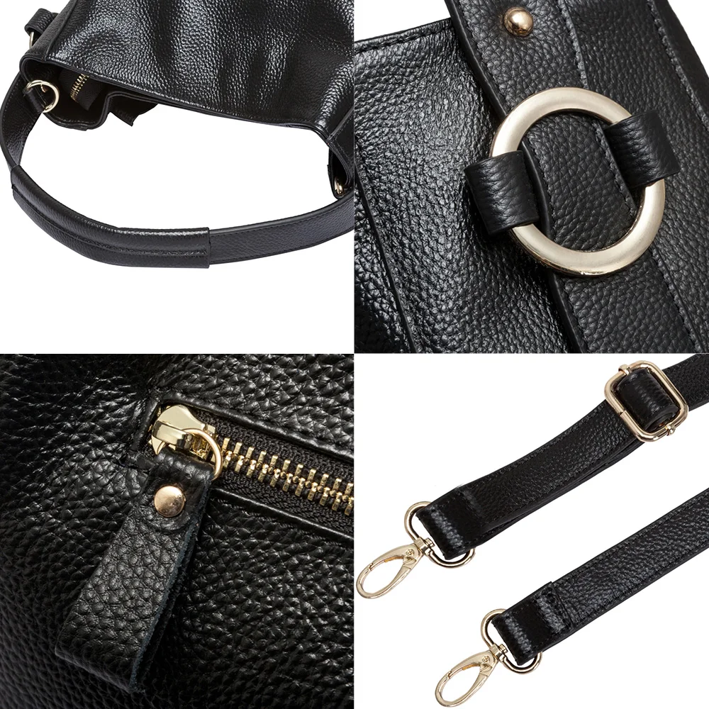 

Zency 100% Genuine Leather Soft Skin Lady Casual Tote Grey Handbag Fashion Women Messenger Crossbody Purse High Quality Bags