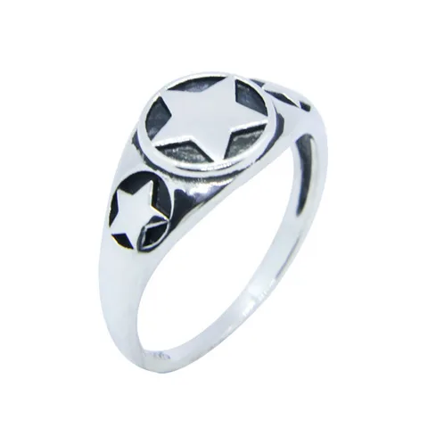 Женское кольцо из серебра 925 пробы, со звездами