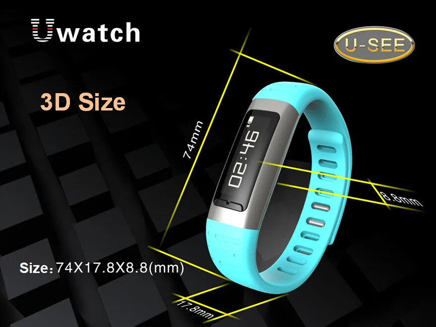 NEWEST U9 Watch Bluetooth Pedometer Calories Calling ID And Vibration Smart Band For Android Sumsang Phones With Retail Package |