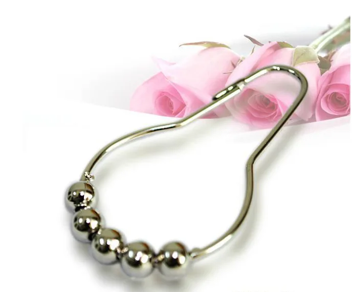 

Фитинги для ванной комнаты, 5 роликовых шариковых подъемных крючков, металлический Нержавеющий материал, занавески для душа, 12 штук в упаков...