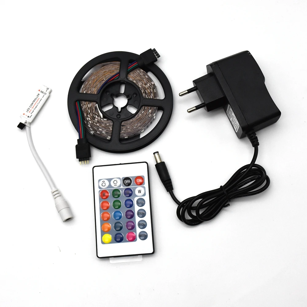 5 м 2835 Светодиодная лента RGB гибкая для освещения 300led Водонепроницаемая с пультом