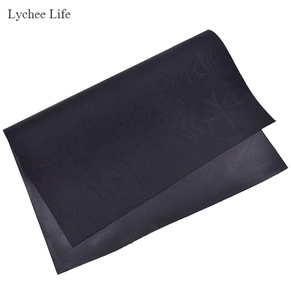 Starfish black Lychee Life Ретро двухсторонний полиэстер с принтом и искусственная кожа ткань для самостоятельного пошива одежды украшения - Цвет: Starfish black