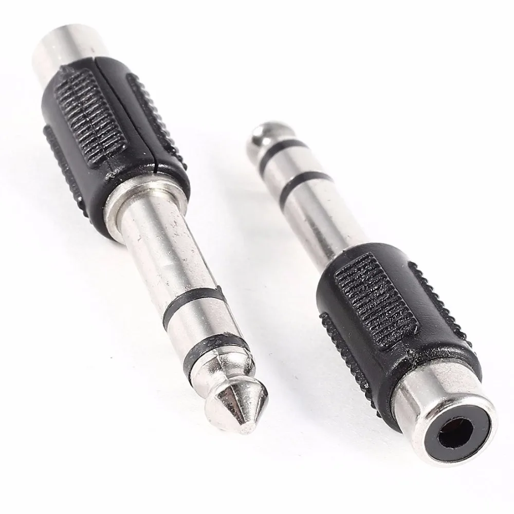 Переходник со штекера стерео TRS на гнездо RCA 6 35 мм 1/4 дюйма черный|connector adapter|connector