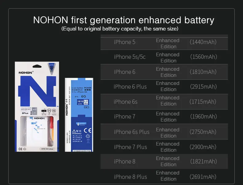 Nohon аккумулятор для iPhone 6 S Plus 3250 mAh Высокая емкость батарея для телефона для батареи Apple iPhone 6 S 6 S Plus батареи Бесплатные инструменты