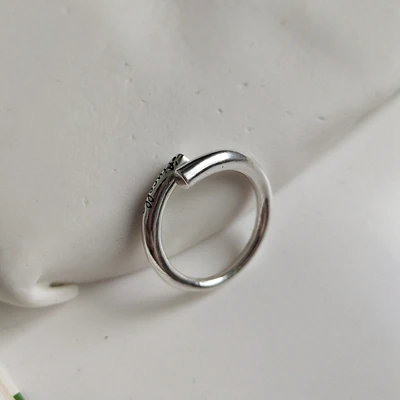 LouLeur, серебро 925 пробы, английские кольца с буквами, серебро, элегантная текстура, темперамент, Corea, женские кольца, хорошее ювелирное изделие дружбы - Цвет камня: silve