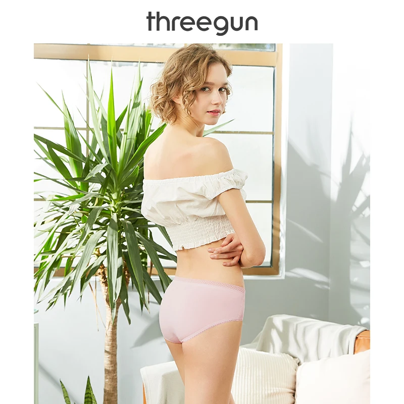 THREEGUN трусики женские кружевные Сексуальные Бесшовные нижнее белье 3/упаковка