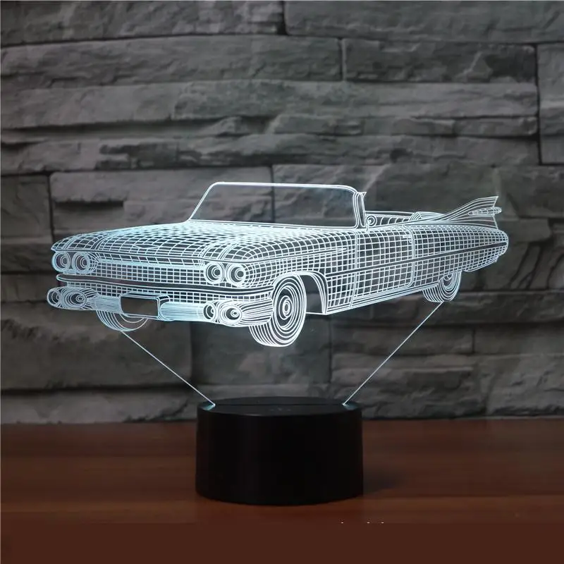 Разноцветсветильник светодиодный ночник Cadillac в виде автомобиля декоративная