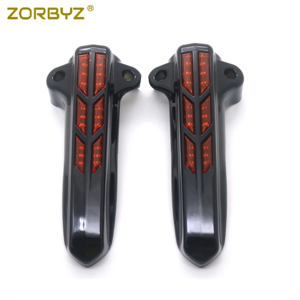 ZORBYZ 1 пара черный светодиодный свет передняя вилка Нижняя нога Чехлы Чехол для
