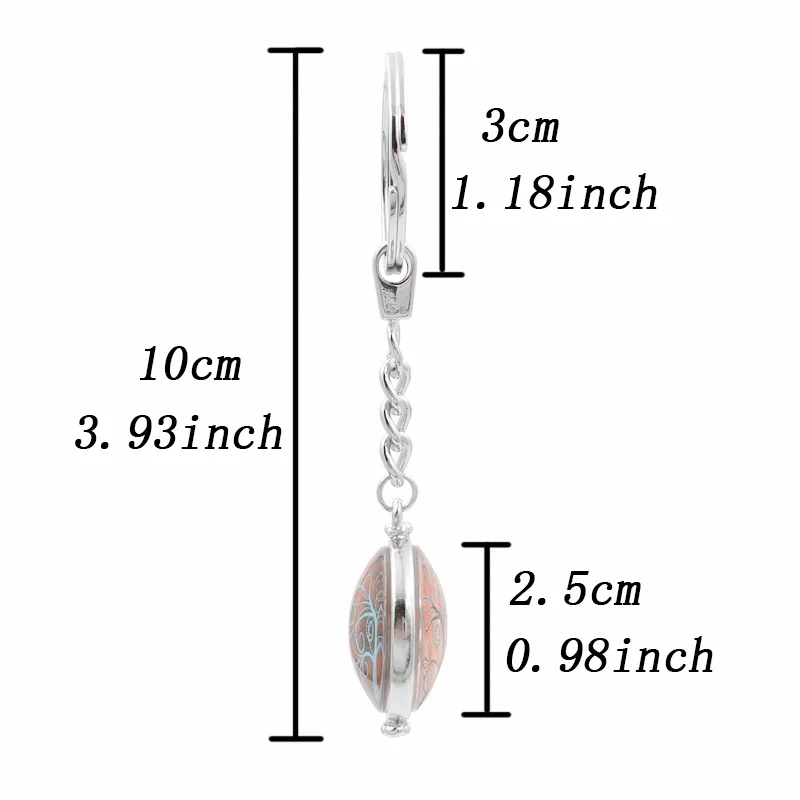 Брелок для ключей XUSHUI Chicago Map двухсторонний вращающийся стеклянный купольный