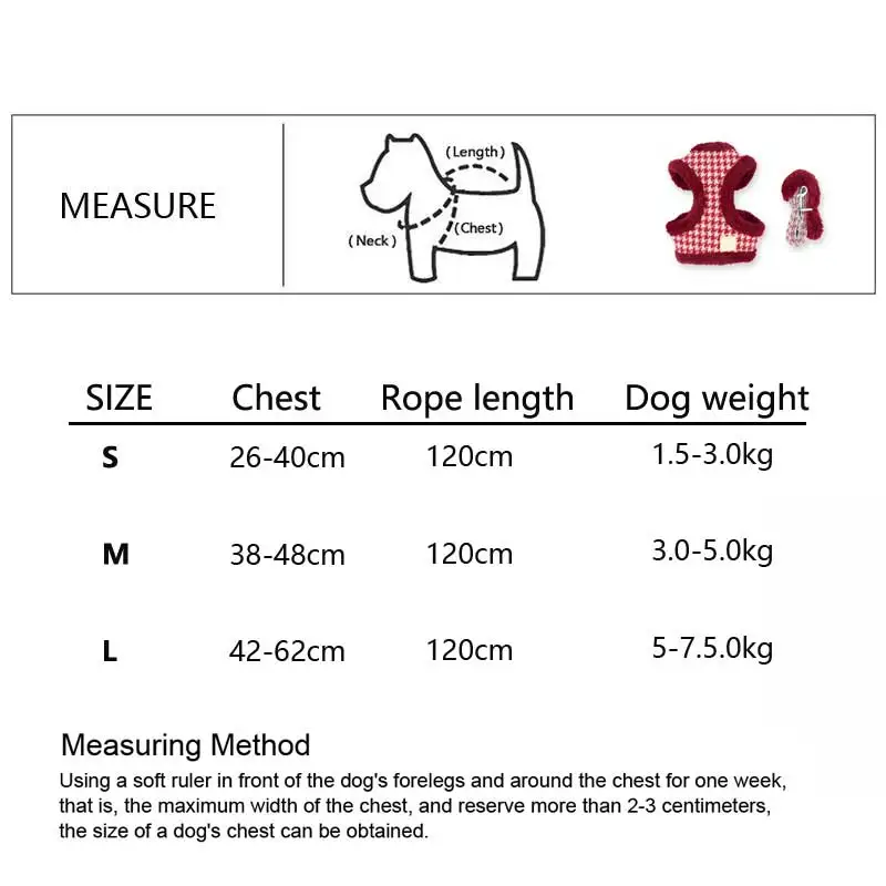 Adjustable velvet Dog Harness and Breathable Puppy Pet Vest Jacket Walking Harnesses Leash Set For Small Dogs Chihuahua | Дом и сад