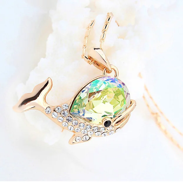 Сверкающими кристаллами от Сваровски Очаровательная Милая Пижама ожерелье с