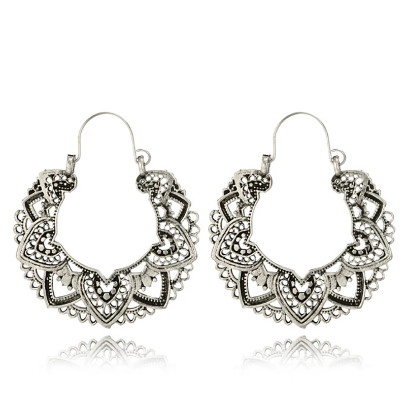 Горячие этнические Винтаж Jewelry вырезка полые цыганские серьги для женщин Pendientes Mujer Brincos CE833