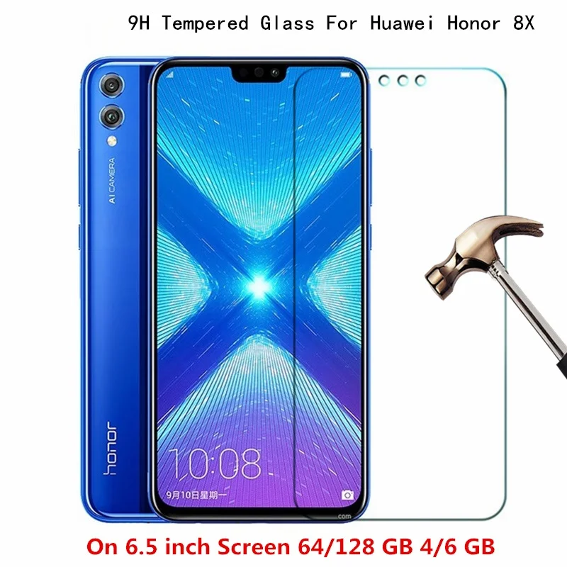 2 Pieces Tempered Glass For HUAWEI Honor 8X cover screen protective smartphone toughened case 9H on 6.5 inch crystals thin clear | Мобильные