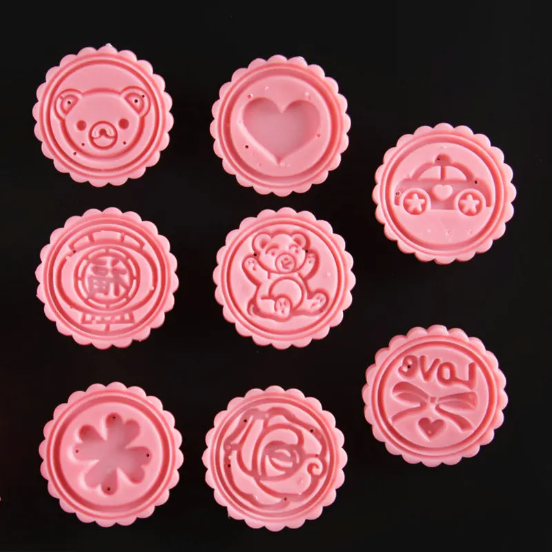 9 шт./компл. 50 г Пластиковая форма для торта в форме месяца Ручной пресс Fondant