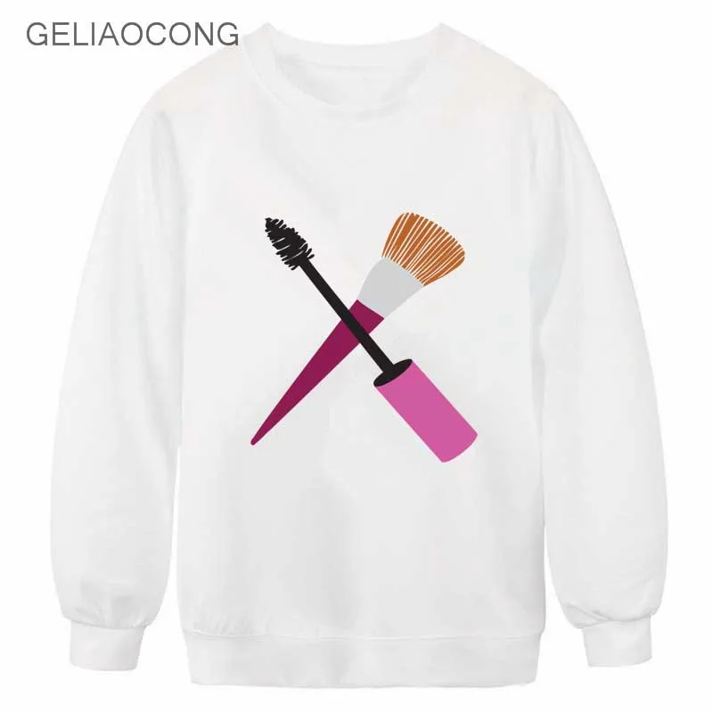 Geliaocong 2017 Губная помада яркие оленей пейзаж Птица Женщины кофты sudaderas Harajuku moletom