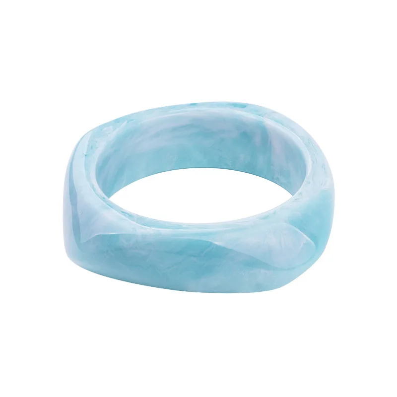 light blue GuanLong классические модные браслеты-манжеты из смолы, браслеты для женщин, акриловые широкие необычные геометрические браслеты, женские очаровательные ювелирные изделия - Окраска металла: light blue