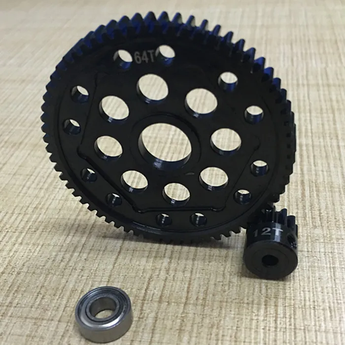 Kyx rc машинная стальная шестерня 64T спиральная Шестерня 12T моторная для осевого 90048