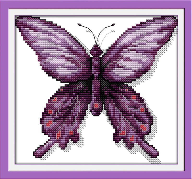 

A purple butterfly cross stitch kit animal 18ct 14ct 11ct count print canvas stitching embroidery DIY handmade needlework plus