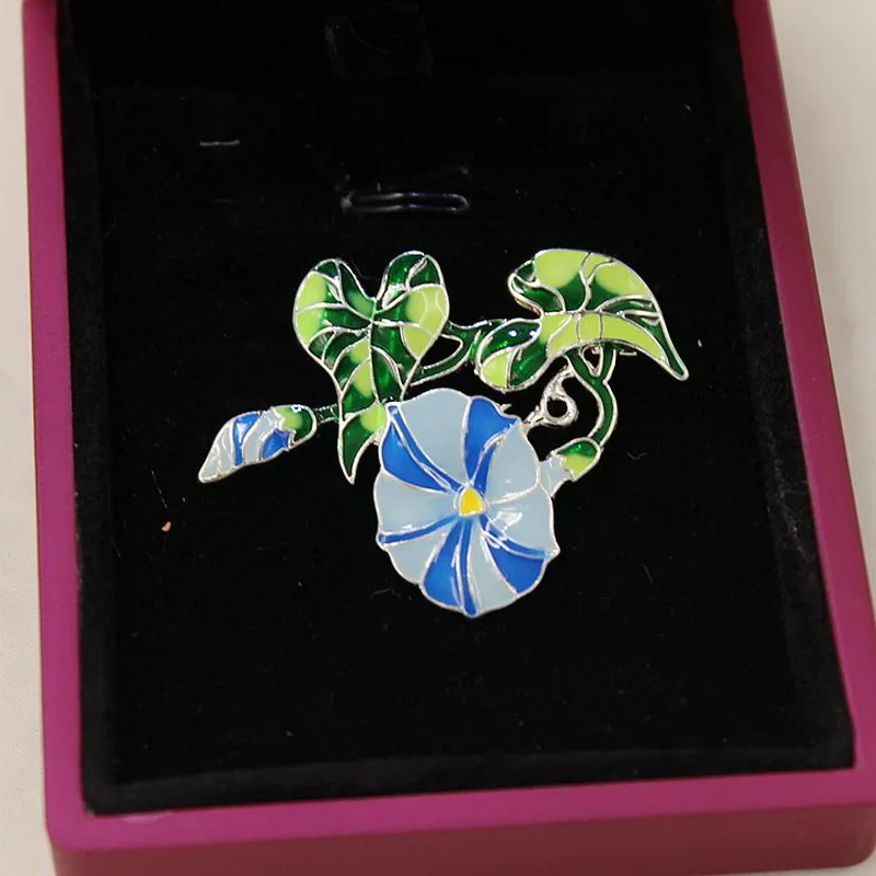 F.J4Z HOT Elegant Enamel Flower Costume Brooches Pins Fashion Excellent Quality Nice Color Morning Plant Alloy Gift | Украшения и
